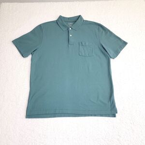 L.L. Bean Polo Shirt Men's Large Traditional Fit Cotton Pocket Casual Green